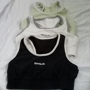 Reebok Women's Black, White, and Cream (3) Crop Tops